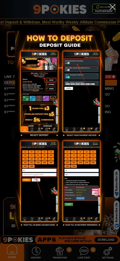 9pokies Casino mobile browser view